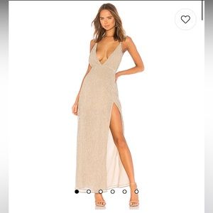 Maxi dress in champagne, size xs